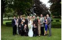 bride and groom with families