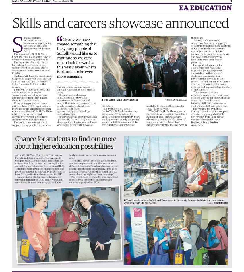 Skills and Careers Showcase | Suffolk Skills Show 2015