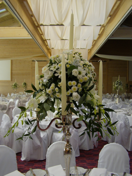 wedding table candleabra centerpiece